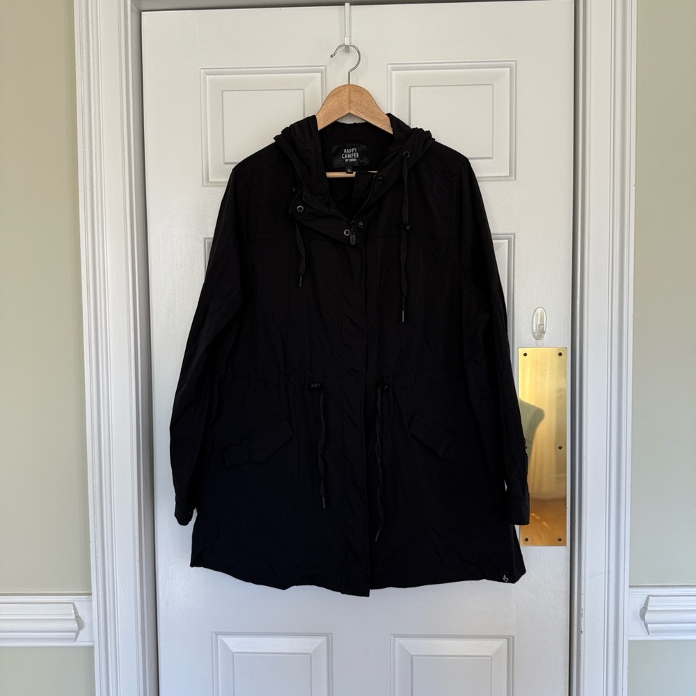 Torrid Happy Camper black hooded anorak jacket